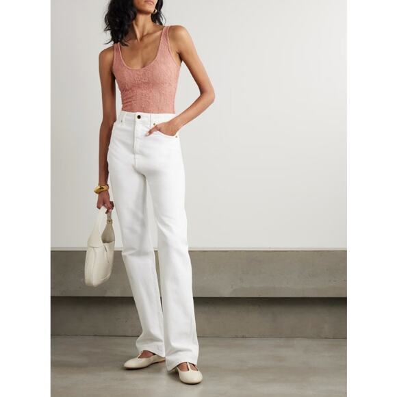 Zimmermann Tops - NWT Zimmermann Blush Pink Lace Scoop Neck Bodysuit Womens US 4